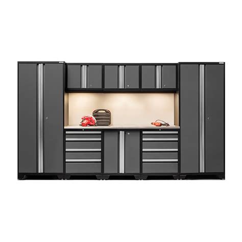 bold 6-cabinets steel garage storage system in charcoal gray|garage cabinet systems reviews.